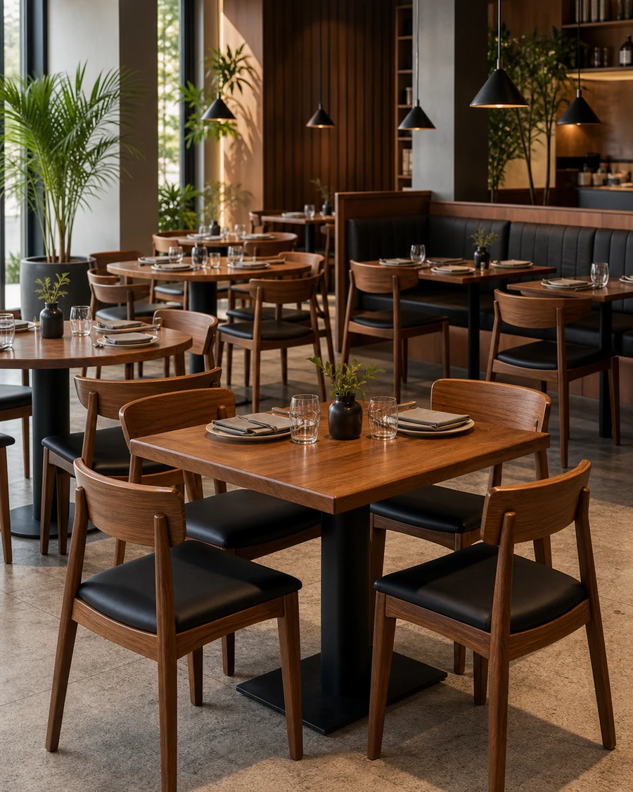 Modern wood restaurant dining furniture collection
