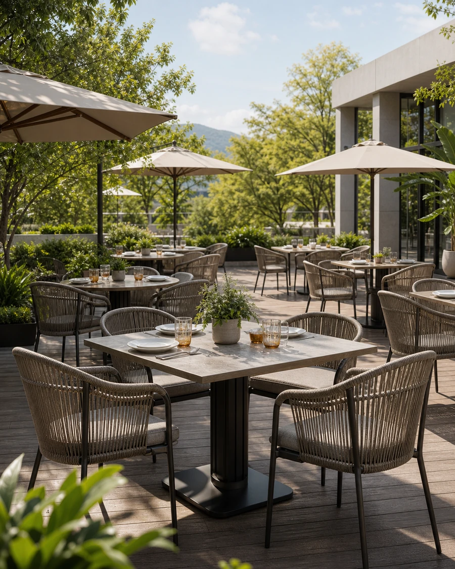 Outdoor restaurant patio furniture collection